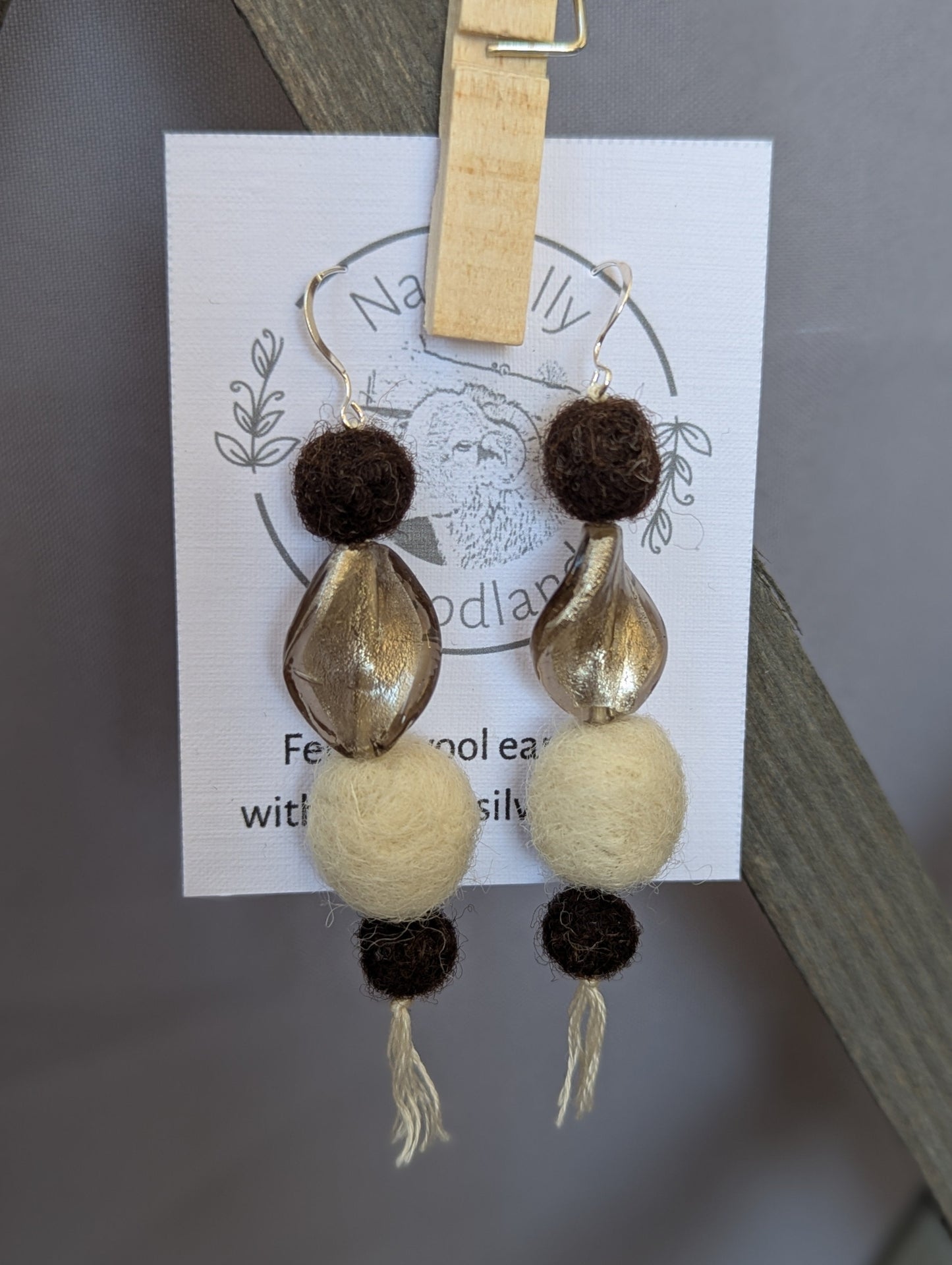 Felted wool earrings