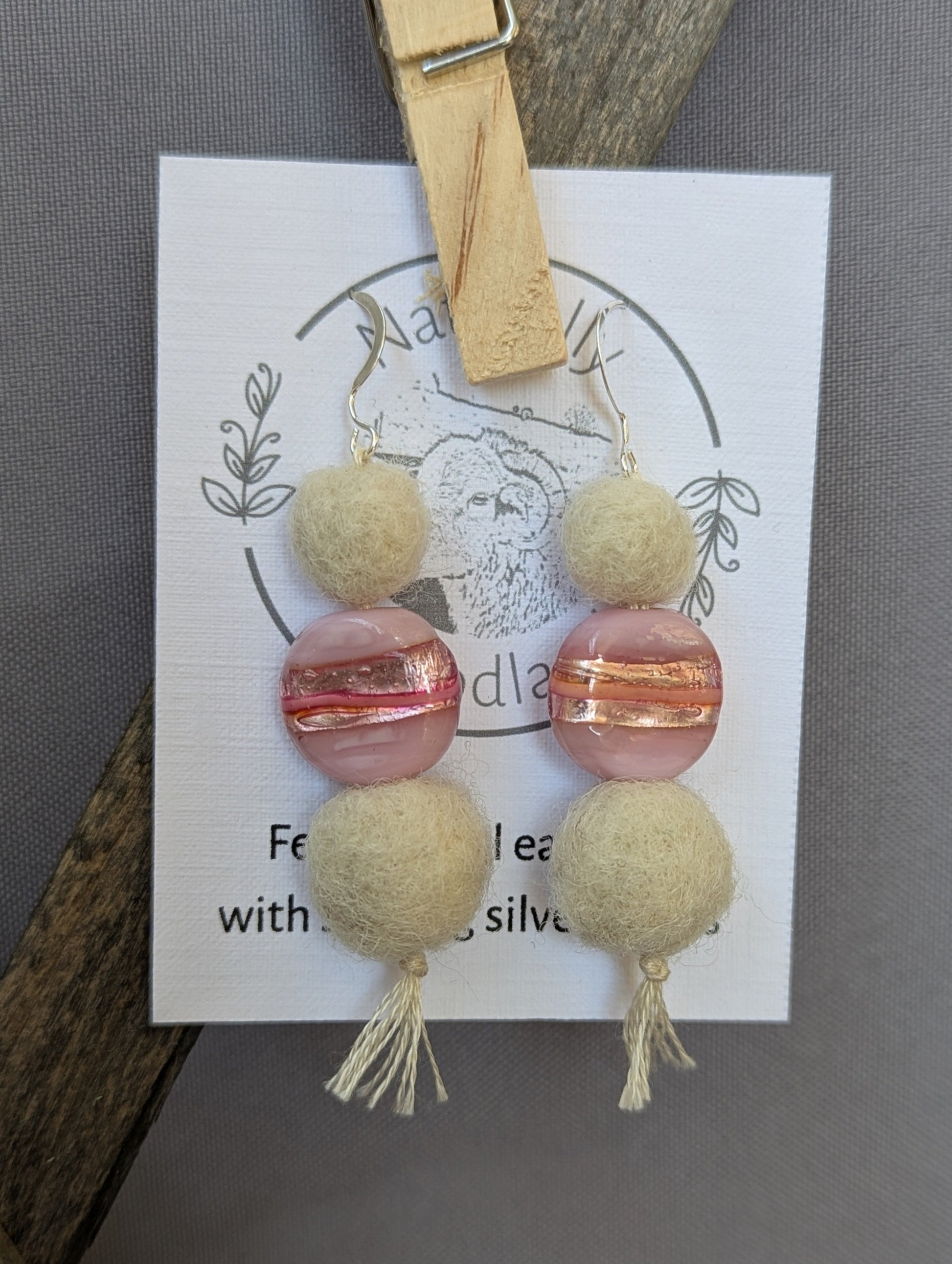 Felted wool earings