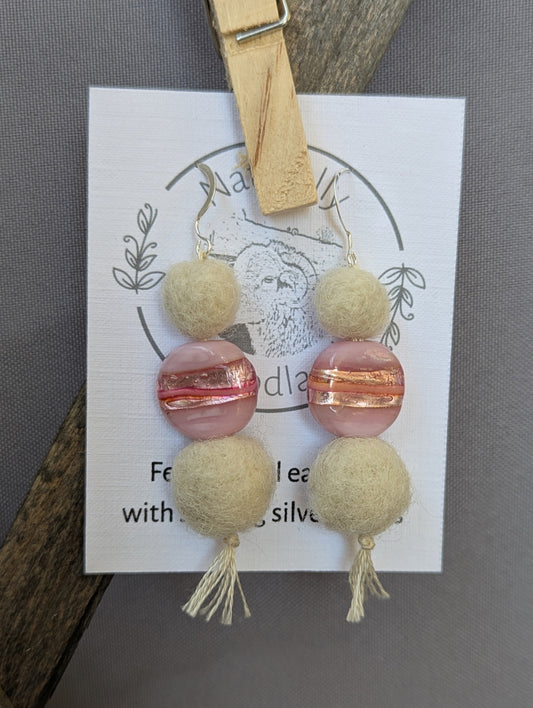 Felted wool earings